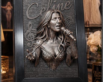 3D Art Figurine Framed Celine Dion Fan Art