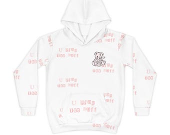 U Play too Ruff...Dziecięca bluza z kapturem unisex (AOP)