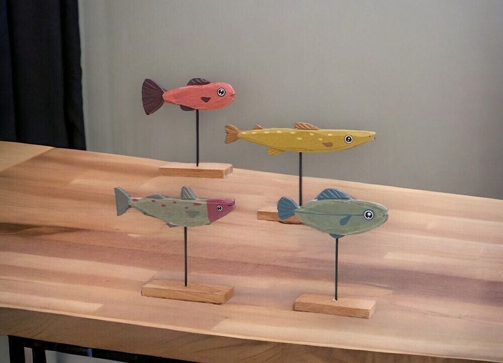 Buy Wooden Fish Statue Online In India -  India