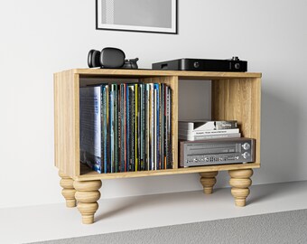 Record Player Stand With Storage | Record Player Stand Wood | Stereo Cabinet For Record Player | Record Player Stand With Vinyl Storage