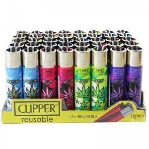 Clipper Lighter "Medal Leaves" Design - Pack of 4 Assorted