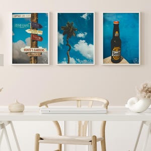 Set of 3 Barbados Instant Download Photography Prints – Bright Blue Tropical Wall Art