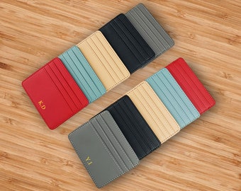 Personalized Minimalist Slim Card Wallet. Personalized Wallet. Groomsmen Gift. Slim Leather Cardholder. Unisex wallet, Wallet for him/her