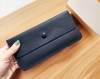 Portefeuille Femme Pochette longue et fine Porte-cartes Cuir