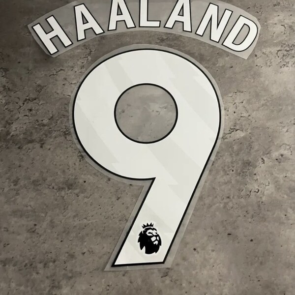 Haaland #9 Premier League white Home Nameset football shirt print Manchester City Easy apply/Iron on Player Size