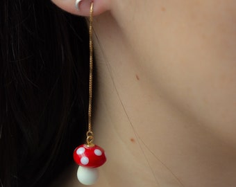 Toadstool Chain Earrings