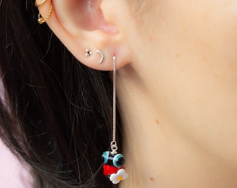 Ladybug Chain Earrings
