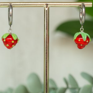 Strawberry Hoop Earrings image 2