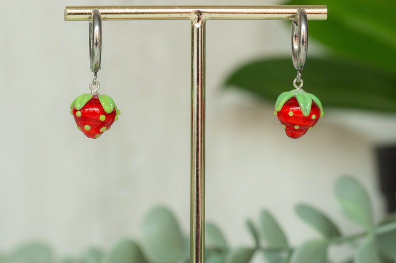 Strawberry Hoop Earrings image 2