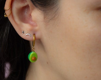 Avocado Hoop Earrings