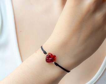 Pulsera Corazón Anatómico Rojo Transparente