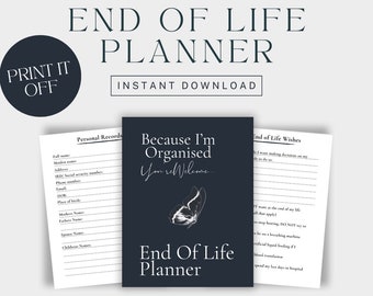 End Of Life Planner For All Ages PRINTABLE