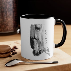 Spirit Animal Horse Accent Coffee Mug, 11oz cute horse mug, horse cup gift, horse friend gift, unique mug