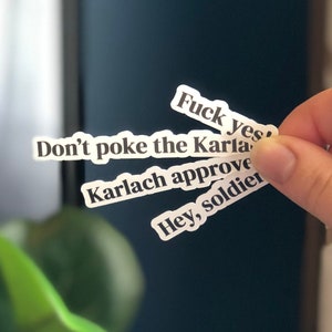 Karlach Quote Stickers, Set of 4 Phrase Stickers