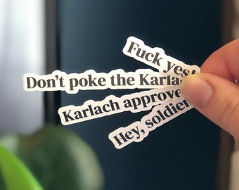 Stickers citations Karlach, lot de 4 phrases autocollants