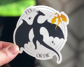 Fourth Wing Sticker, Dragon Riding Tairn and Andarna Sticker, Iron Flame Fantasy Book Sticker