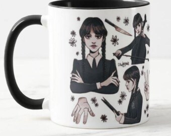 Wednesday Art Mug, Addams Mug, Wednesday Addams, Gothic Mug, Gifts for him, Gifts for her, Coffee Mug,