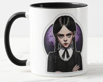 Wednesday Art Mug, Addams Mug, Wednesday Addams, I am Smiling Mug, Gothic Mug, Gifts for him, Gifts for her, Coffee Mug,
