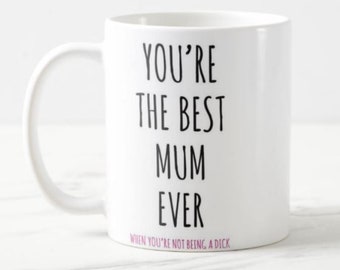 Taza del Día de las Madres, Te amo Taza, Taza Dick, Regalos para ella, Regalos para él, Posavasos