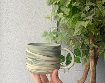 Teal Marbled Mug