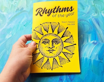 Rhythms of the Year: Summer, zine, free shipping, herb guide printed, plant zines, self published, zines self care, gift for reader women