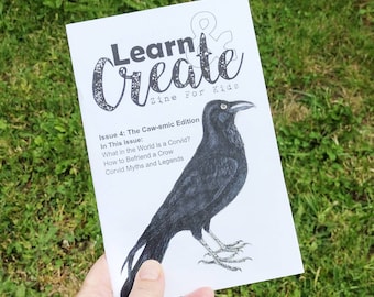 All About Corvids, kid zine, zines for teenager, kid magazine, gift for kid, gift for kid boy, activity book, animal zine, activity for kids