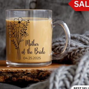 Mutter der Braut Becher, Hochzeit Becher, Hochzeit Geschenk, Zukünftige Schwiegermutter Geschenk, Brautjungfer Glasbecher, Mutter Hochzeitsgeschenk