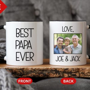 Best Papa Ever Mug, Personalized Photo Mug, Dad Birthday Gift, Fathers Day Gift, Baby Photo Gift, Mug with Picture, Dad Gift from Kids