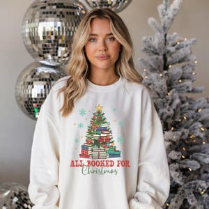 Book Tree Christmas sweater, All Booked for Christmas Sweater, Librarian Sweater, Gift for Christmas, Tree Sweatshirt, Gift for Teachers
