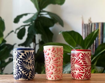 Tequila shots glasses 1-Pz, Ceramic Talavera Tequila Shot, Mexican drinkware, mexican tequila shots