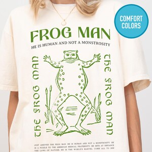 Frog Man T-Shirt - Funny Graphic Tee, Unisex Vintage Frogcore Tee, Nature Lover Gift, Meme Shirt, Comfort Colors 1717, Retro Frog Y2k