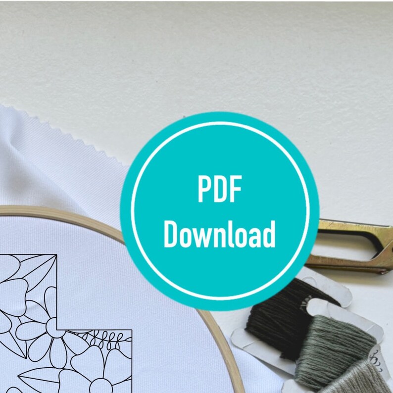 Floral Cross Hand Embroidery Pattern: Boho DIY (PDF) - Etsy