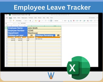 Employee Vacation Leave Tracker- Excel Spreadsheet - Ideal for small business to track employee&#39;s annual leave & holidays