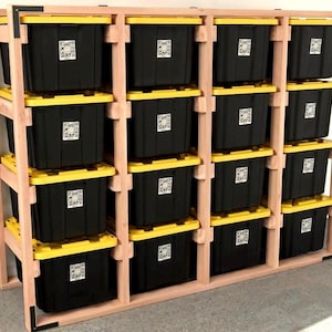 27-Gallonen-Tote-Rack-Pläne, Tote-Garage-Lagerregale, Organisationslagerpläne, Keller-Organizer, DIY-Baupläne & Berechnungsblatt