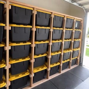 Tote Storage Rack, DIY Plans, 27 Gallon Tote Storage, 17 Gallon Tote Storage, Custom Option, Step by Step Process (Plans Only)