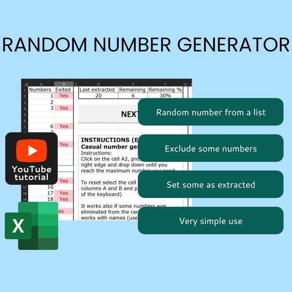 Random Number Generator - Excel Template