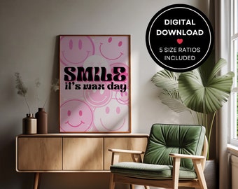 Smile it's Wax Day Poster | Esthetics Salon Suite Printable Wall Art | Brow Artist Gift | Waxing Technician | DIGITAL PRINTABLE DOWNLOAD |