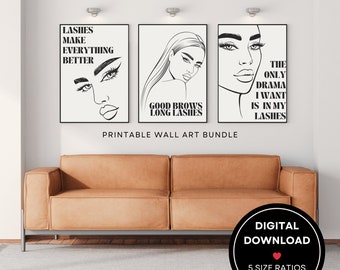 Lash & Brow Salon Art Prints: Esthetician Decor (Digital File)