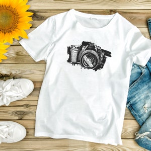 Camera T-shirt, Photographer Gift, Photography T-shirt, Tourists Tee, Vacation Shirt, Traveler T-shirt, Camera Lover Shirt, Cute Hobby Tee