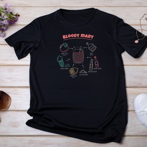 Bloody Mary T-shirt, Alcohol Recipe Shirt, Vodka Tee, Cocktail T-shirt, Gift for Cocktail Lover, Bloody Mary Lovers Gift