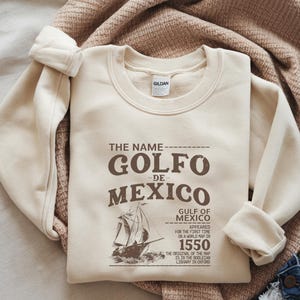 Chemise carte Golfe du Mexique, t-shirt vintage golfe du Mexique, haut de la carte historique de l'océan 1550, t-shirt graphique nautique rétro, t-shirt histoire de voyage