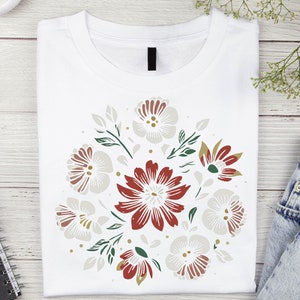 Flowers T-shirt, Colourful Flowers Shirt, Gift for Mothers Day, Gift for Mom, Cute Flower Tee, Flower Graphic Shirt, Gift for Her