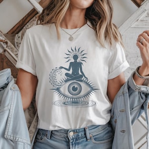 Third Eye Meditation Shirt, Spiritual Enlightenment Gift, Sacred Vision Tee, Intuitive Energy Top, Divine Feminine Shirt, Mystic Yoga Gift