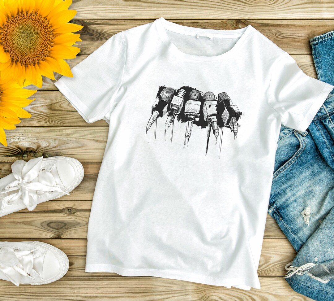 Microphone Singer Shirt, Singer T-shirts, Music Lover Microphone Tee ...