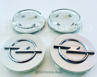 Set van 4 Opel Logo naafdoppen 56 mm 59 mm 64 mm velg wielcentrum wieldop Auto Clip NIEUW