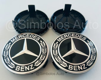 Set of 4 Mercedes-Benz 75MM AMG MB Wheel Rim Center Hub Caps Auto Clip New