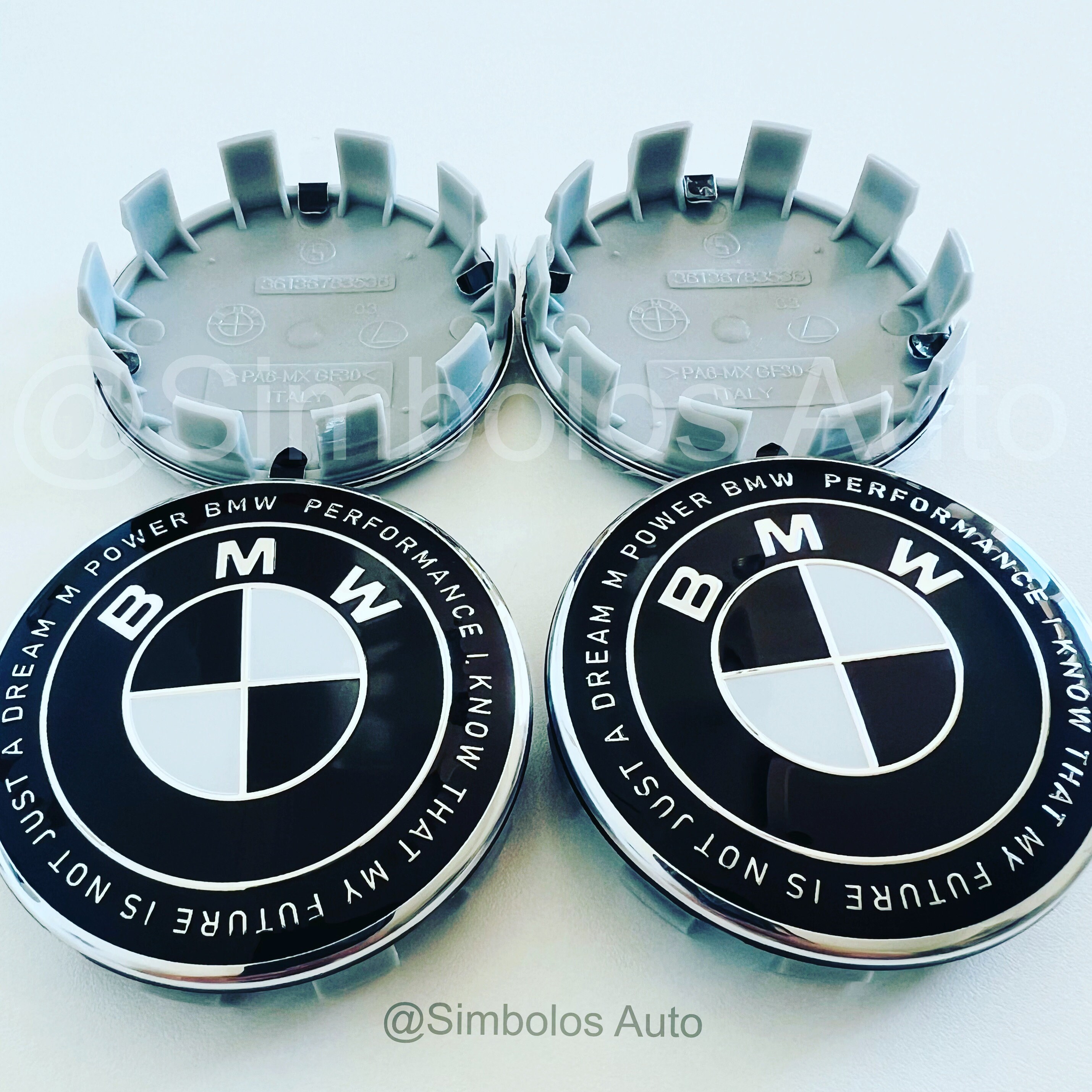 Wheel Hubcap Clips Set of 4 BMW Logo Hub Caps 68mm Rim Wheel Center Hubcap Auto Clip NEW ...