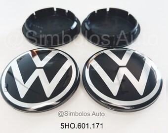 Juego de 4 originales VW 76-70-65-56-55 mm OEM 4 tapas de rueda, tapas centrales de cubo, tapa de llanta de aleación, logotipo volkswagen vw