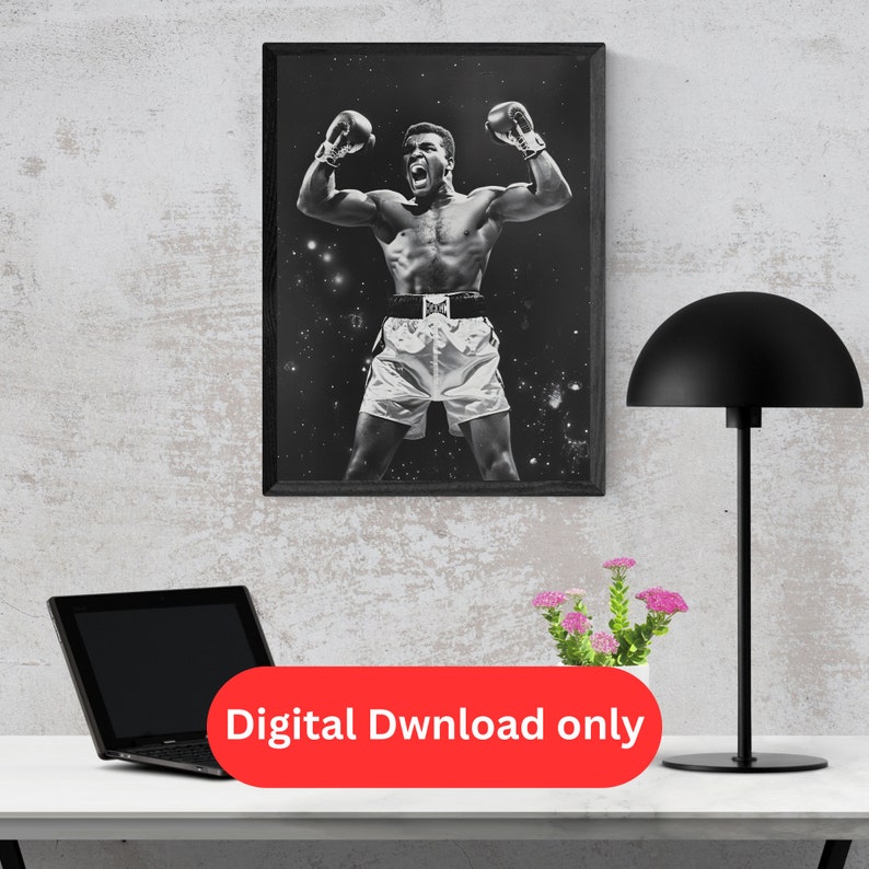 Muhammad Ali Digital Art Wallpaper, Sports Fan Gift, Digitized Product ...