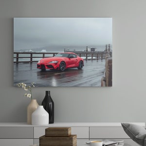 Toyota Supra Gloss Poster| A91| Red Supra| A91 Toyota| Supra| Pier| Race Car| Custom Poster| Tuner| Gift for him| Car poster| Wall art